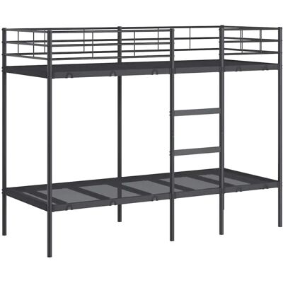 vidaXL Stahl-Etagenbett - Platzsparend, Schwarz, 75x190 cm vidaXL Stahl-Etagenbett - Platzsparend, Schwarz, 75x190 cm