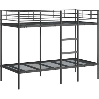 vidaXL Bunk Bed - Steel Frame, Black, 100x190cm - Bed vidaXL Bunk Bed - Steel Frame, Black, 100x190cm - Bed