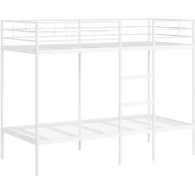 vidaXL Bunk Bed White 100x190 cm Steel - Bunk Bed vidaXL Bunk Bed White 100x190 cm Steel - Bunk Bed