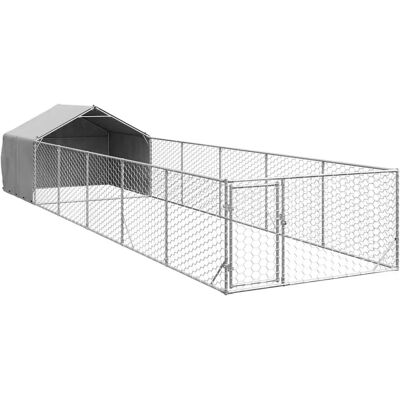 vidaXL Buda dla psa z ogrodzeniem 8x2x1,5 m Stal Galwanizowana vidaXL Buda dla psa z ogrodzeniem 8x2x1,5 m Stal Galwanizowana