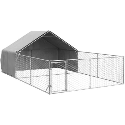 vidaXL Buiten hondenkennel met loop - 6x3x1,9 m, Gegalvaniseerd staal vidaXL Buiten hondenkennel met loop - 6x3x1,9 m, Gegalvaniseerd staal