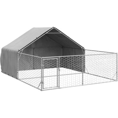 vidaXL Buiten hondenkennel met loop - 5x3x1,9 m - Gegalvaniseerd staal vidaXL Buiten hondenkennel met loop - 5x3x1,9 m - Gegalvaniseerd staal