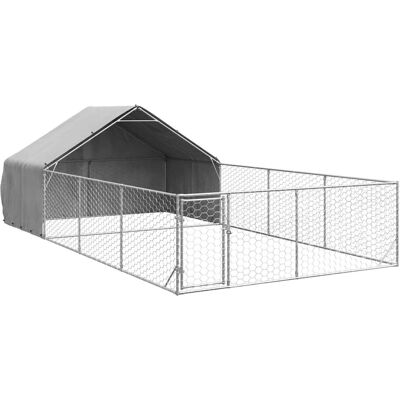 vidaXL Zewnętrzna buda dla psa z ogrodzeniem - 7x3x1,9 m ocynkowana stal - Buda dla psa vidaXL Zewnętrzna buda dla psa z ogrodzeniem - 7x3x1,9 m ocynkowana stal - Buda dla psa