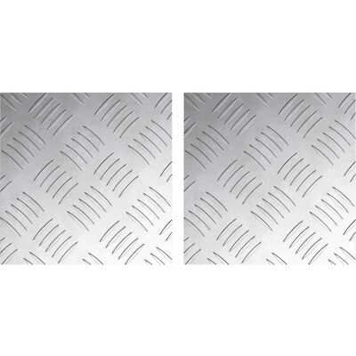 vidaXL Plaques en aluminium gaufré - 2 pièces - 20x20 cm - Gris - Plaques en aluminium vidaXL Plaques en aluminium gaufré - 2 pièces - 20x20 cm - Gris - Plaques en aluminium