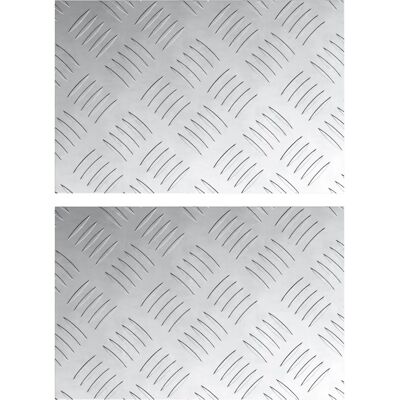 vidaXL Aluminium antislip platen - Set van 2 - Grijs - Binnengebruik vidaXL Aluminium antislip platen - Set van 2 - Grijs - Binnengebruik