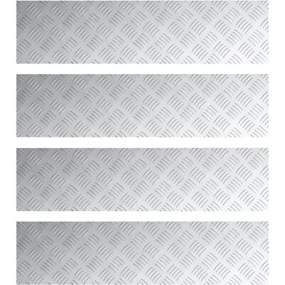 vidaXL Alumiiniset karkaisulevyt - 4 kpl - Hopea - Liukumaton - 100x25 cm - Portaat - Turvallisuus vidaXL Alumiiniset karkaisulevyt - 4 kpl - Hopea - Liukumaton - 100x25 cm - Portaat - Turvallisuus