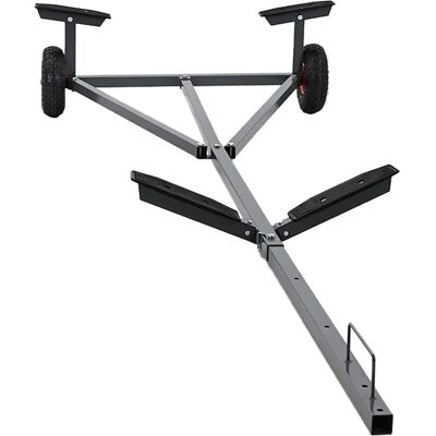 vidaXL Remorque de Bateau en Acier Gris - Remorque pour Bateaux vidaXL Remorque de Bateau en Acier Gris - Remorque pour Bateaux