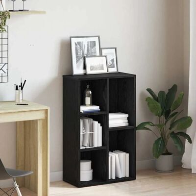 vidaXL Bücherregal Schwarz Eichen-Optik 50x25x80 cm Holzwerkstoff vidaXL Bücherregal Schwarz Eichen-Optik 50x25x80 cm Holzwerkstoff