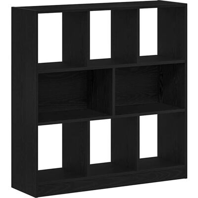 vidaXL Zwart eiken boekenrek - 8 vakken - Moderne opbergruimte vidaXL Zwart eiken boekenrek - 8 vakken - Moderne opbergruimte