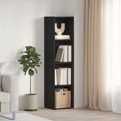 Vidaxl Schwarzes Eichen-Wandregal - 36x30x143 cm Vidaxl Schwarzes Eichen-Wandregal - 36x30x143 cm