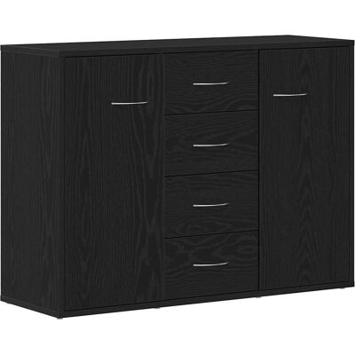 vidaXL Sideboard Schwarz Eichen-Optik 88x30x64 cm Holzwerkstoff - Sideboard vidaXL Sideboard Schwarz Eichen-Optik 88x30x64 cm Holzwerkstoff - Sideboard