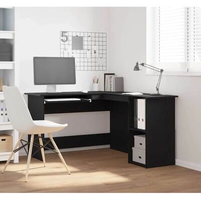 vidaXL Schwarzer Eckschreibtisch - 140x120x75 cm Büromöbel vidaXL Schwarzer Eckschreibtisch - 140x120x75 cm Büromöbel