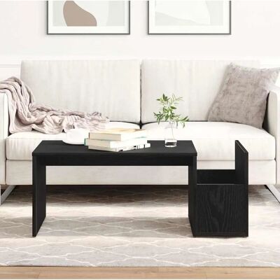 Vidaxl Schwarzer Eichen-Couchtisch - 90x45x35 cm - Couchtisch Vidaxl Schwarzer Eichen-Couchtisch - 90x45x35 cm - Couchtisch