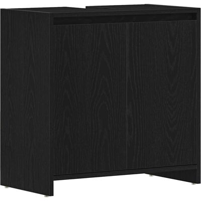 vidaXL Badschrank Schwarz Eichen-Optik 60x33x61 cm Holzwerkstoff - Badschrank vidaXL Badschrank Schwarz Eichen-Optik 60x33x61 cm Holzwerkstoff - Badschrank