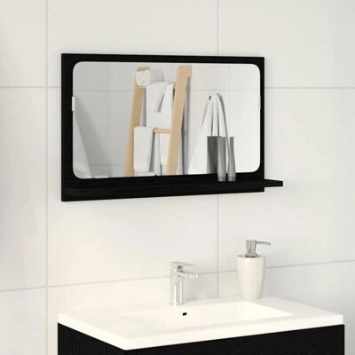 vidaXL Szafki łazienkowe z lustrem - Na ścianę, czarna, 60 x 10,5 x 37 cm vidaXL Szafki łazienkowe z lustrem - Na ścianę, czarna, 60 x 10,5 x 37 cm