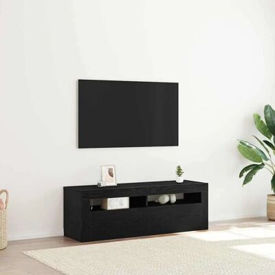 Vidaxl Schwarzes Eichen-TV-Schrank - 120x35x40 cm - Moderne Aufbewahrung Vidaxl Schwarzes Eichen-TV-Schrank - 120x35x40 cm - Moderne Aufbewahrung