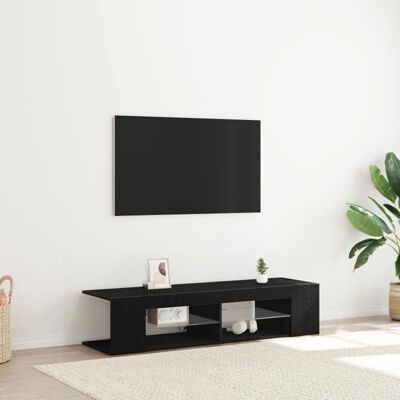 vidaXL Schwarzes Eichenholz TV-Bank - TV Bank vidaXL Schwarzes Eichenholz TV-Bank - TV Bank