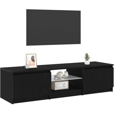 vidaXL Cabinet TV noir - Design rectangulaire moderne - Bois massif - Publicité vidaXL Cabinet TV noir - Design rectangulaire moderne - Bois massif - Publicité