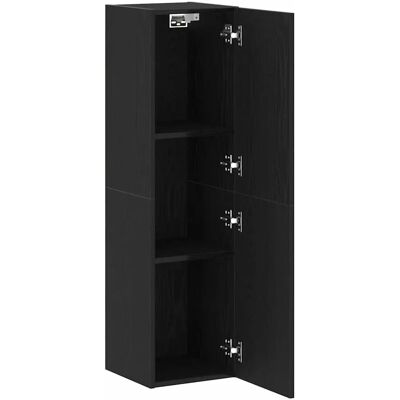 Vidaxl Schwarzes Eichen-TV-Schrank - 30,5x30x110 cm Modernes Stauraum-Möbel Vidaxl Schwarzes Eichen-TV-Schrank - 30,5x30x110 cm Modernes Stauraum-Möbel