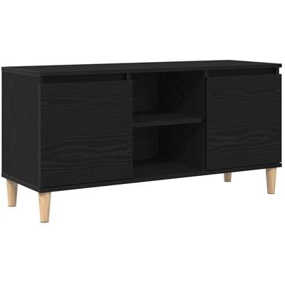 Vidaxl Schwarzer Eiche TV-Möbel - Modernes Design, Schiebetüren, Stauraum Vidaxl Schwarzer Eiche TV-Möbel - Modernes Design, Schiebetüren, Stauraum