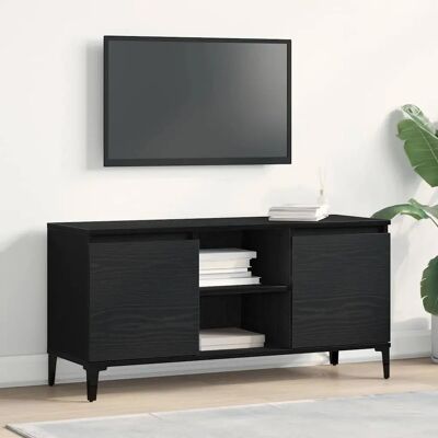 vidaXL TV Schrank - Schwarz Eiche - 102x35x50cm - Modernes Design vidaXL TV Schrank - Schwarz Eiche - 102x35x50cm - Modernes Design