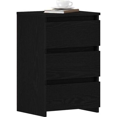 vidaXL Nachttisch Schwarz - Nachttisch, 40x35x62.5cm, Schwarz, Rechteckig, 3 Schubladen vidaXL Nachttisch Schwarz - Nachttisch, 40x35x62.5cm, Schwarz, Rechteckig, 3 Schubladen