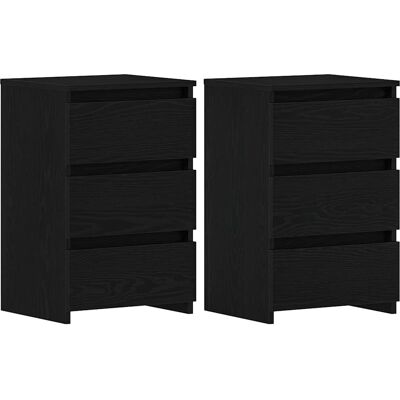 vidaXL Nachttisch Set - 2 Schwarze Holz Nachttische vidaXL Nachttisch Set - 2 Schwarze Holz Nachttische