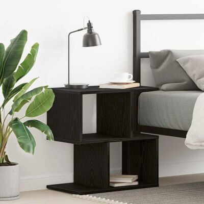 Vidaxl Schwarze Eiche Nachttisch - Modernes Design mit Stauraum Vidaxl Schwarze Eiche Nachttisch - Modernes Design mit Stauraum