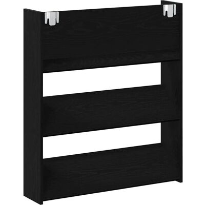 vidaXL Wall Shoe Cabinet Black Wood 80 x 18 x 90 cm vidaXL Wall Shoe Cabinet Black Wood 80 x 18 x 90 cm