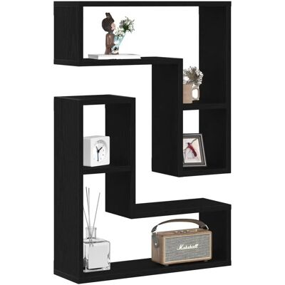 vidaXL - Wandregale Set 2 - Schwarze Eiche Furnier - Verleimtes Holz - Wandregale vidaXL - Wandregale Set 2 - Schwarze Eiche Furnier - Verleimtes Holz - Wandregale