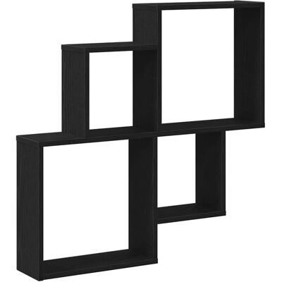 vidaXL Wand Würfelregal Schwarz Eiche Eichenholz 80 x 15 x 78,4 cm - Wall Cube Shelf vidaXL Wand Würfelregal Schwarz Eiche Eichenholz 80 x 15 x 78,4 cm - Wall Cube Shelf