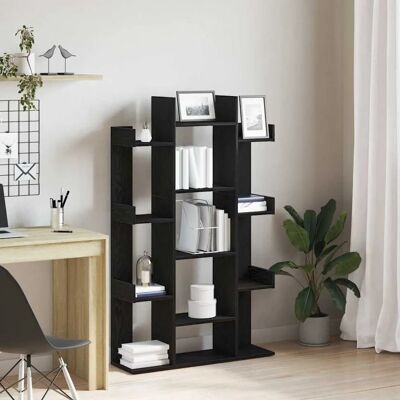 vidaXL Zwart Eiken Boekenkast - Modern Ontwerp - Hoogwaardige Materialen - Eenvoudige Montage - Stijlvolle Afwerking vidaXL Zwart Eiken Boekenkast - Modern Ontwerp - Hoogwaardige Materialen - Eenvoudige Montage - Stijlvolle Afwerking