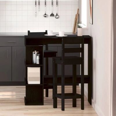 vidaXL Schwarze Eiche Bartisch - Bar Table vidaXL Schwarze Eiche Bartisch - Bar Table