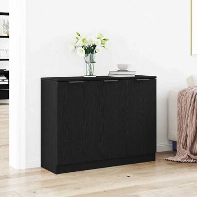 vidaXL Schwarze Eiche Spanplatten Sideboard - Sideboard vidaXL Schwarze Eiche Spanplatten Sideboard - Sideboard