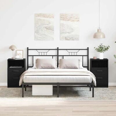 vidaXL Nachttisch Schwarze Eiche Holzwerkstoff 40,2 x 36 x 65 cm Black vidaXL Nachttisch Schwarze Eiche Holzwerkstoff 40,2 x 36 x 65 cm Black