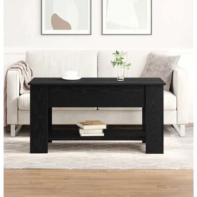 Vidaxl Schwarzer Eichen-Couchtisch - 101x49x52 cm - Modernes Design Vidaxl Schwarzer Eichen-Couchtisch - 101x49x52 cm - Modernes Design
