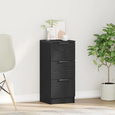 vidaXL Schwarzes Eichen Sideboard - Moderner Stauraum vidaXL Schwarzes Eichen Sideboard - Moderner Stauraum