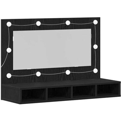 Vidaxl Dunkelbrauner Wandmontierter LED-Spiegel - Badezimmerunterschrank Vidaxl Dunkelbrauner Wandmontierter LED-Spiegel - Badezimmerunterschrank