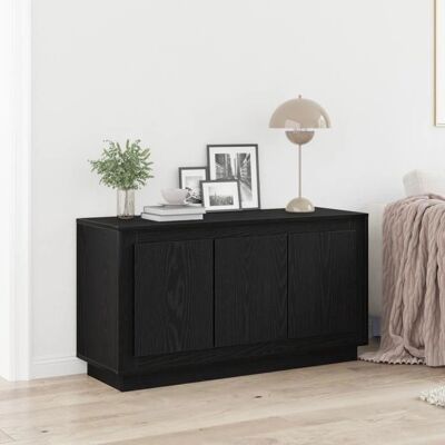 vidaXL Dressoir Zwart Eiken MDF Groot Rechthoekig opbergruimte vidaXL Dressoir Zwart Eiken MDF Groot Rechthoekig opbergruimte