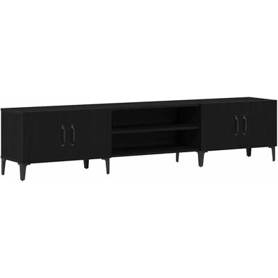 VidaXL Black Engineered Wood TV Cabinet - TV Cabinet VidaXL Black Engineered Wood TV Cabinet - TV Cabinet