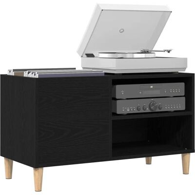 vidaXL Schwarze Eiche Holzwerkstoff - Moderner LP-Schrank, Viel Stauraum vidaXL Schwarze Eiche Holzwerkstoff - Moderner LP-Schrank, Viel Stauraum