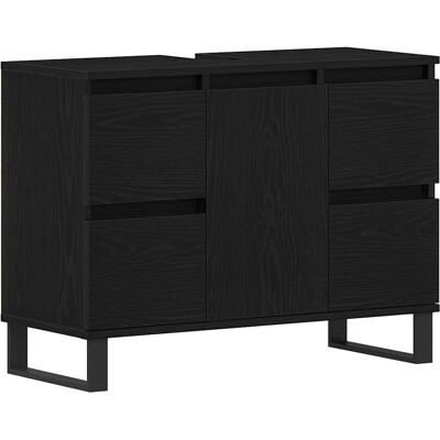 Vidaxl Schwarzer Eichen Badschrank - Badschrank Vidaxl Schwarzer Eichen Badschrank - Badschrank