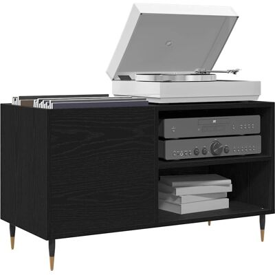 vidaXL Medienspeicher-Schrank - Schwarz - Rechteckig - Nur für den Innenbereich - 1 Tür vidaXL Medienspeicher-Schrank - Schwarz - Rechteckig - Nur für den Innenbereich - 1 Tür