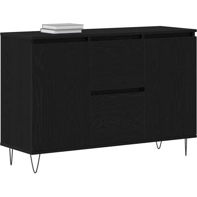 vidaXL Schwarzes Eichen Sideboard - Moderner Stauraum vidaXL Schwarzes Eichen Sideboard - Moderner Stauraum