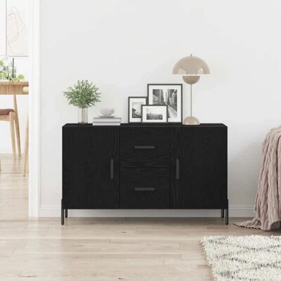 vidaXL Schwarzes Eichen Sideboard - Sideboard vidaXL Schwarzes Eichen Sideboard - Sideboard