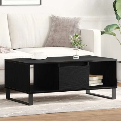 vidaXL Schwarzer Eichen Couchtisch - Rechteckiges Modernes Design vidaXL Schwarzer Eichen Couchtisch - Rechteckiges Modernes Design