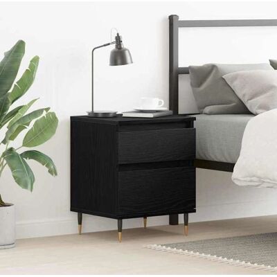 Vidaxl Nachtkastje Zwart Eiken 40x35x50 cm MDF Vidaxl Nachtkastje Zwart Eiken 40x35x50 cm MDF