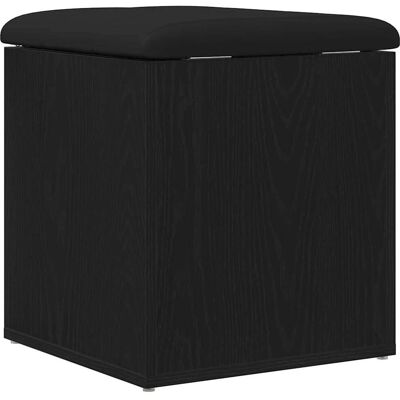 vidaXL Stauraumbank Schwarz - Massiv Eiche, 42x42x45cm, Minimalistisches Design vidaXL Stauraumbank Schwarz - Massiv Eiche, 42x42x45cm, Minimalistisches Design