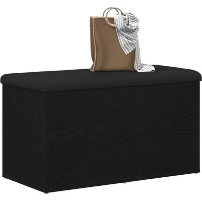 vidaXL Storage Bench Black Oak MDF - Storage Bench vidaXL Storage Bench Black Oak MDF - Storage Bench