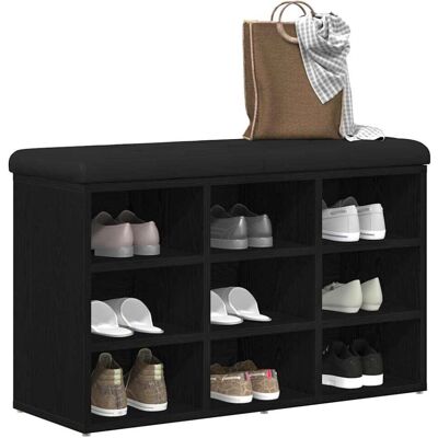 vidaXL Banc de rangement en chêne noir 80x30x48cm - Storage Bench - Publicité vidaXL Banc de rangement en chêne noir 80x30x48cm - Storage Bench - Publicité